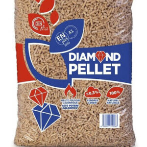 Pellet Diamond ENplus A1 100% Abete – Bancale 72 sacchi da 15 kg (1080 kg) – Certificato ENplus A1 e PEFC