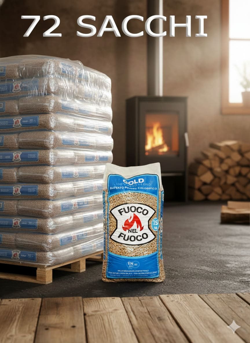Pellet FUOCO NEL FUOCO GOLD Faggio ENplus A1 – Bancale 72 sacchi da 15 kg – Origine Slovenia, Prodotto in Croazia - immagine 2